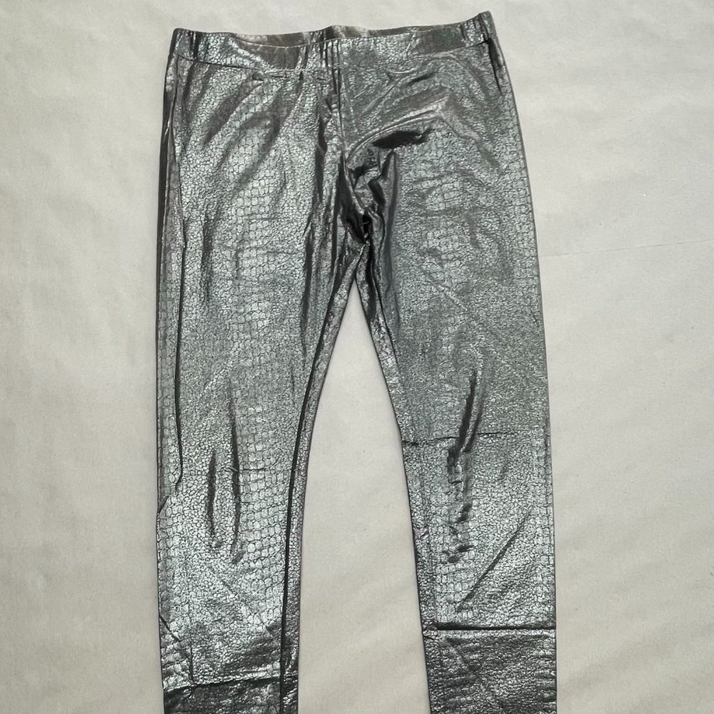 Gold Metallic Reptile Print Leggings